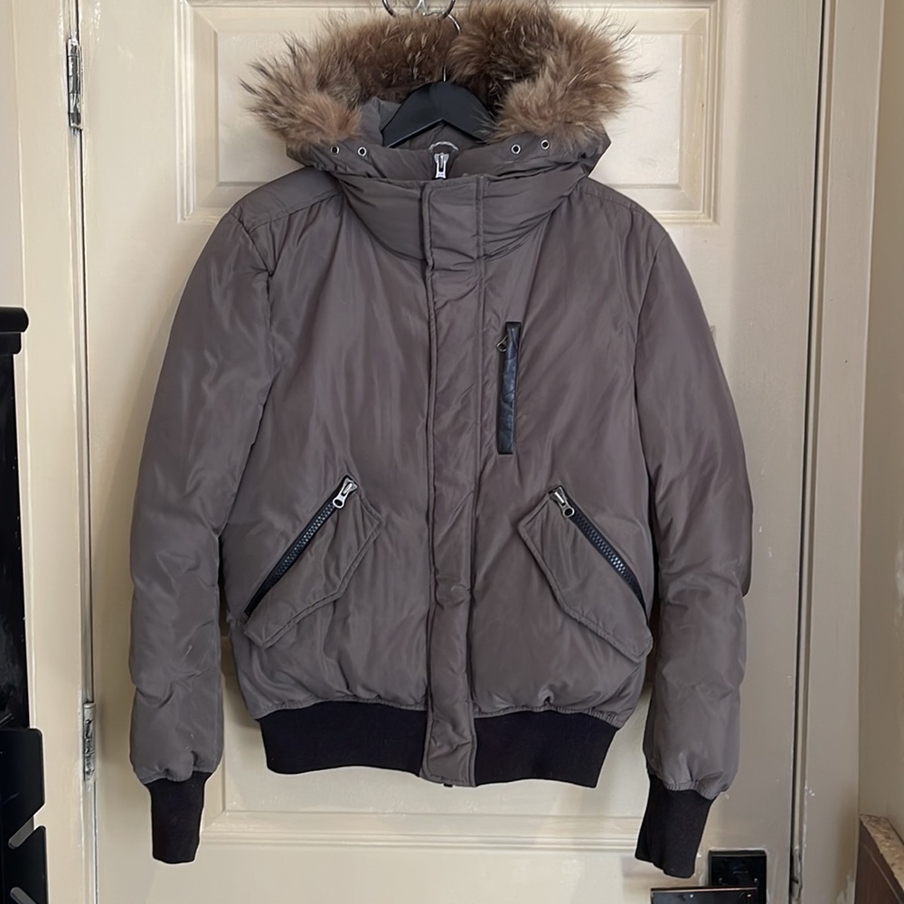 Luxury Mackage Men’s Duck Down/Plume Heavy Bomber w/ Natural Fur Lined Hood